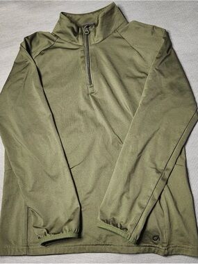 GapFit Women's Lightweight Olive Green 1/4-Zip Athletic Jacket - Size L